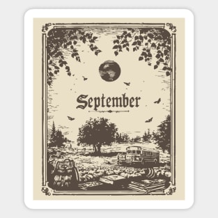 Vintage September Harvest Landscape Magnet